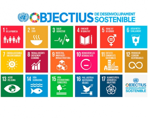 Imatge amb 18 logotips referents a sostenibilitat